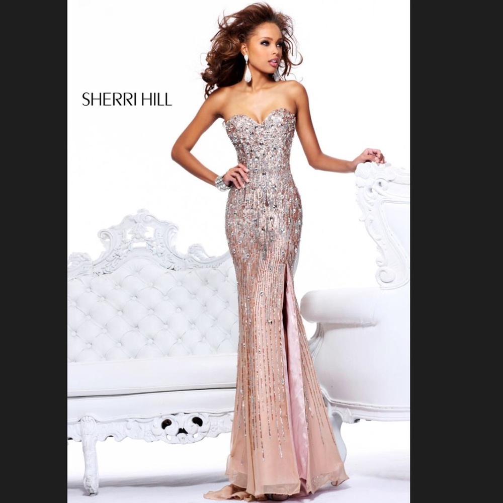 Sherri Hill 8513 strapless sequined gown